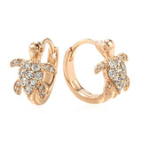 Sea Turtles Pendant & Zircon Hoop Earrings Set