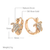Sea Turtles Pendant & Zircon Hoop Earrings Set