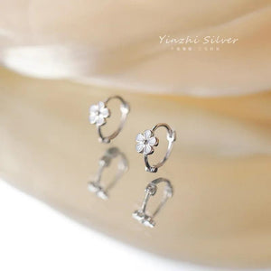 925 Silver Flower Earrings Women Gift Jewelry