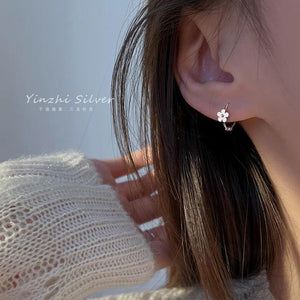 925 Silver Flower Earrings Women Gift Jewelry