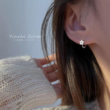 925 Silver Flower Earrings Women Gift Jewelry