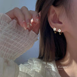 925 Silver Flower Earrings Women Gift Jewelry