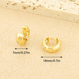 Copper Plated Hoop Earrings Cubic Zirconia Big Circle Earrings