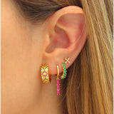 Copper Plated Hoop Earrings Cubic Zirconia Big Circle Earrings