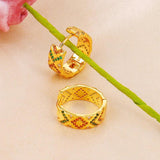 Copper Plated Hoop Earrings Cubic Zirconia Big Circle Earrings