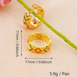 Copper Plated Hoop Earrings Cubic Zirconia Big Circle Earrings