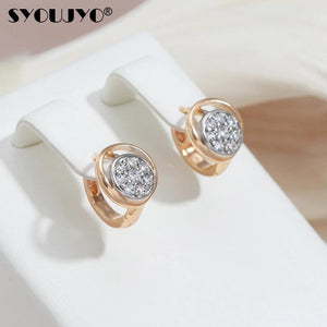 Zircon Paved Silver Plated Stud Earrings For Women