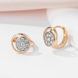 Zircon Paved Silver Plated Stud Earrings For Women