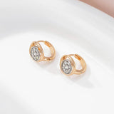 Zircon Paved Silver Plated Stud Earrings For Women