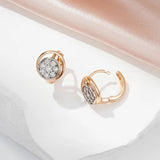 Zircon Paved Silver Plated Stud Earrings For Women