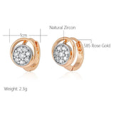 Zircon Paved Silver Plated Stud Earrings For Women