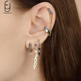Dark Crystal Pendant Earrings Sterling Silver High Jewelry