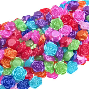 Plastic Rose Flowers Acrylic Spacer Bead DIY Pearl Style Jewelry Accessories