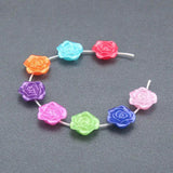 Plastic Rose Flowers Acrylic Spacer Bead DIY Pearl Style Jewelry Accessories