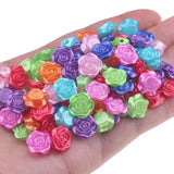 Plastic Rose Flowers Acrylic Spacer Bead DIY Pearl Style Jewelry Accessories