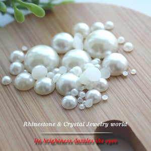 DIY ABS Resin 2mm-14mm Pearl Semicircle Flatback Loose Beads