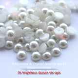 DIY ABS Resin 2mm-14mm Pearl Semicircle Flatback Loose Beads
