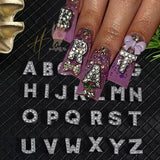 3D Letter Nail Charms Alphabet Rhinestones Nail Art Decoration