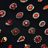 10pcs 3D Red Crystal Nail Rhinestone Alloy Art Decorations