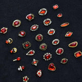 10pcs 3D Red Crystal Nail Rhinestone Alloy Art Decorations