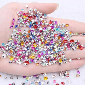 Acrylic 5mm 1000pcs Rhinestones Many Colors Point Back Beads Glue On Round Shape