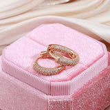 Zircon Hoop Earrings 585 Rose Wedding Jewelry
