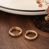 Zircon Hoop Earrings 585 Rose Wedding Jewelry