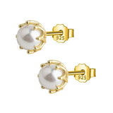 925 Silver Flower Pearl Stud Earring Wedding Party Fine Jewelry
