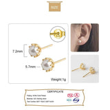 925 Silver Flower Pearl Stud Earring Wedding Party Fine Jewelry