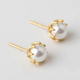 925 Silver Flower Pearl Stud Earring Wedding Party Fine Jewelry