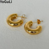 925 Silver Needle Hoop Earrings Textured Design Women Gift Ear Accessories