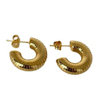 925 Silver Needle Hoop Earrings Textured Design Women Gift Ear Accessories
