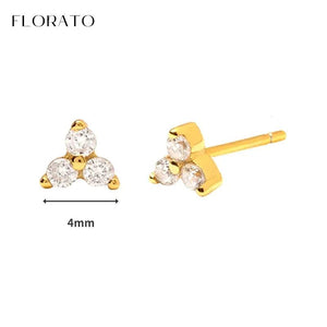 Zircon Earrings 925 Sterling Silver Hoop Earrings for Women