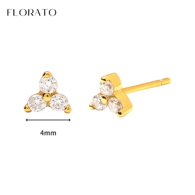 Zircon Earrings 925 Sterling Silver Hoop Earrings for Women