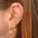 Zircon Earrings 925 Sterling Silver Hoop Earrings for Women