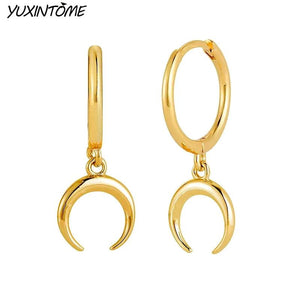 Moon Hoop Earrings Vintage 18K Accessories