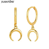 Moon Hoop Earrings Vintage 18K Accessories