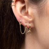 Moon Hoop Earrings Vintage 18K Accessories