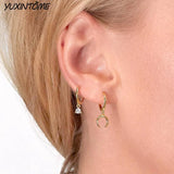 Moon Hoop Earrings Vintage 18K Accessories
