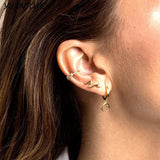 Moon Hoop Earrings Vintage 18K Accessories