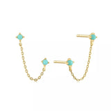 925 Silver Turquoise Round Hoop Earrings for Women