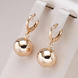 Kinel Spherical Drop Earrings 585 Rose Wedding Jewelry