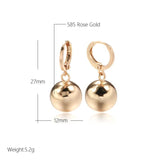 Kinel Spherical Drop Earrings 585 Rose Wedding Jewelry