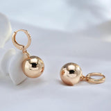 Kinel Spherical Drop Earrings 585 Rose Wedding Jewelry