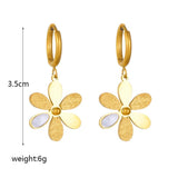 316L Stainless Steel Flowers Pendant Earrings For Women Lady Gift