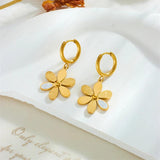316L Stainless Steel Flowers Pendant Earrings For Women Lady Gift