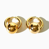 Peri'sbox Silver Plated Big Ball Hoop Earrings for Women