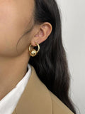 Peri'sbox Silver Plated Big Ball Hoop Earrings for Women