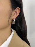 Peri'sbox Silver Plated Big Ball Hoop Earrings for Women