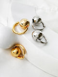 Peri'sbox Silver Plated Big Ball Hoop Earrings for Women